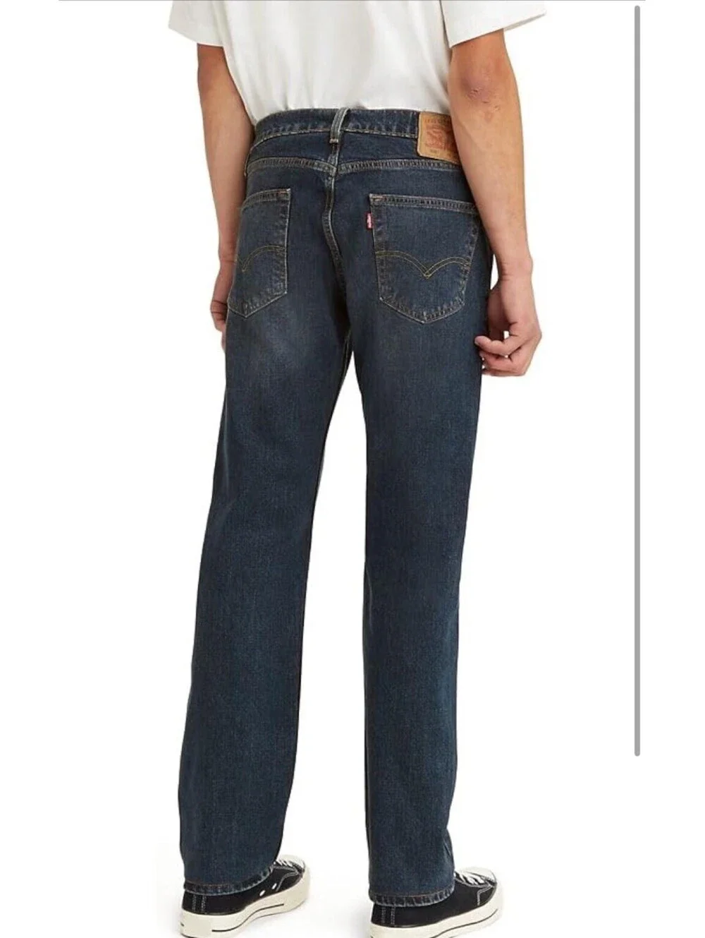 Levi's 505 Jeans Men's 36x30 Regular Fit Straight Leg Dark Stonewash Blue